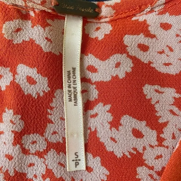 - Free People Long Sleeve Print Mini Dress Paprika Comb Size Small