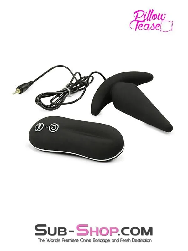 1482M      Silicone Anal Mini Rocket Vibrating Butt Plug, Black