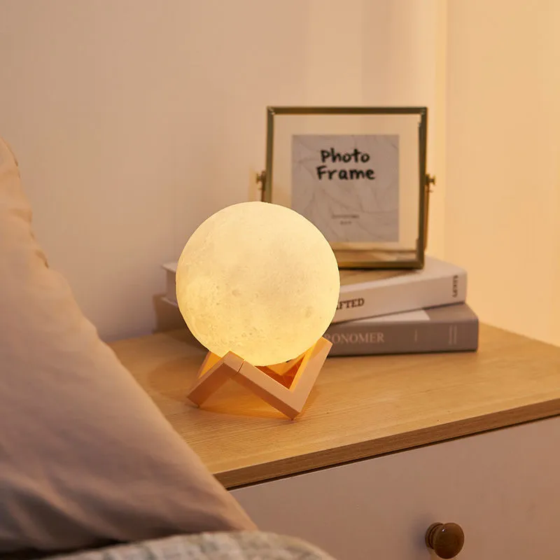 3D LED Moon Lamp Printed Bedside Moon Night Light