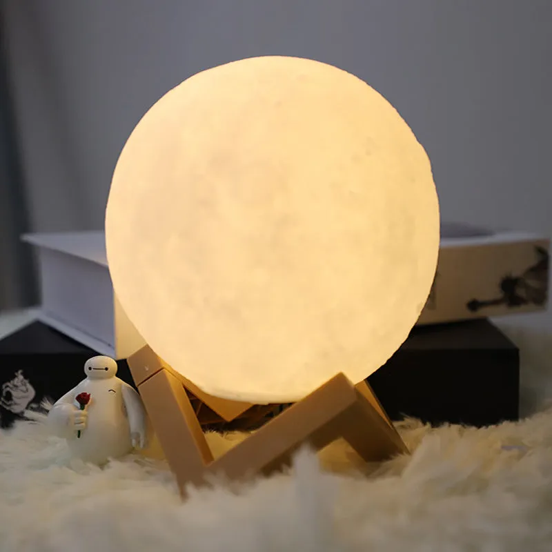 3D LED Moon Lamp Printed Bedside Moon Night Light