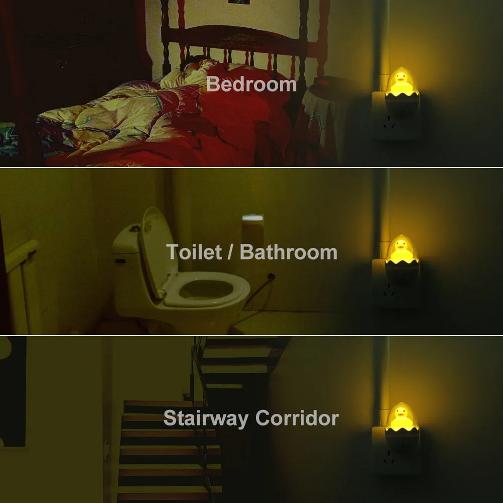 3pcs Yellow Duck Dimmable LED Night Light With Remote