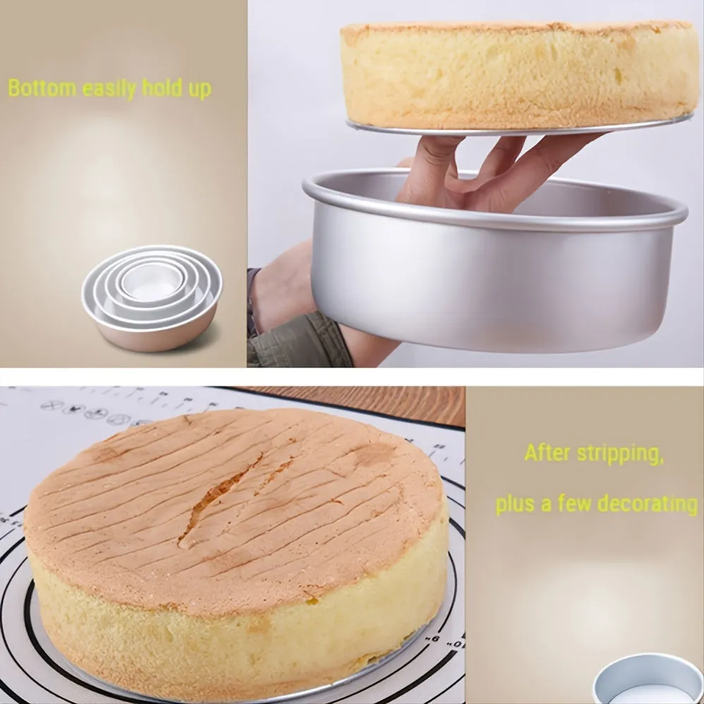 4/6 Inch Round Pattern Aluminum Alloy Cake Pan with Removable Bottom