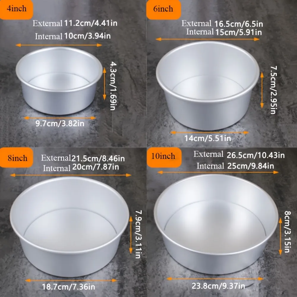 4/6 Inch Round Pattern Aluminum Alloy Cake Pan with Removable Bottom