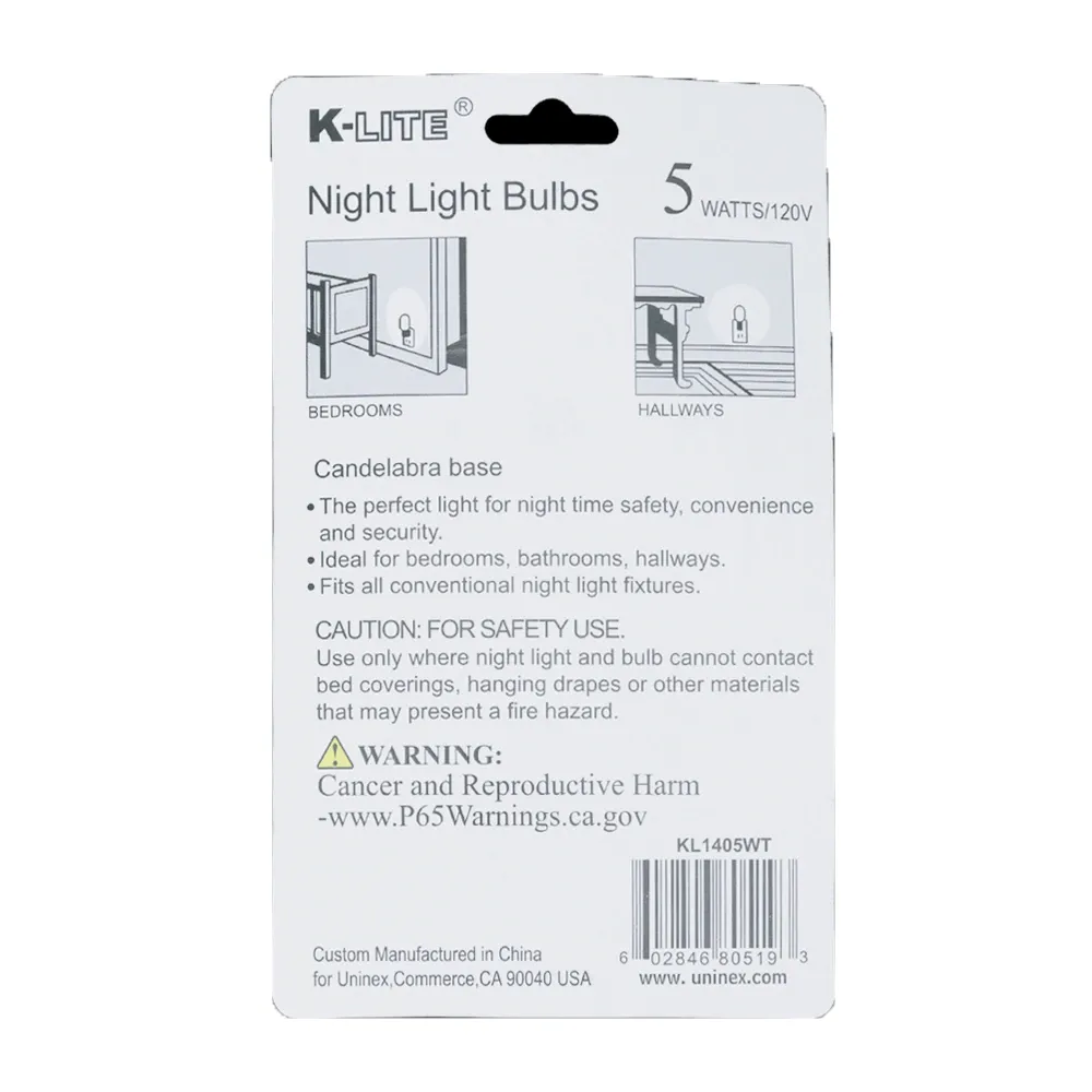 5W White Night Light Bulbs (KL1405WT)