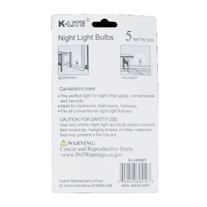 5W White Night Light Bulbs (KL1405WT)