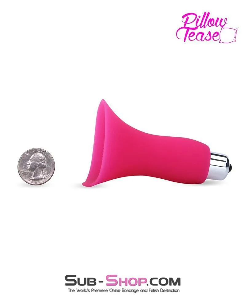 7081S-SIS      Vibrating Pink Sissy Silicone Breast Suction Cup with Nipple Stimulators Inside, Single