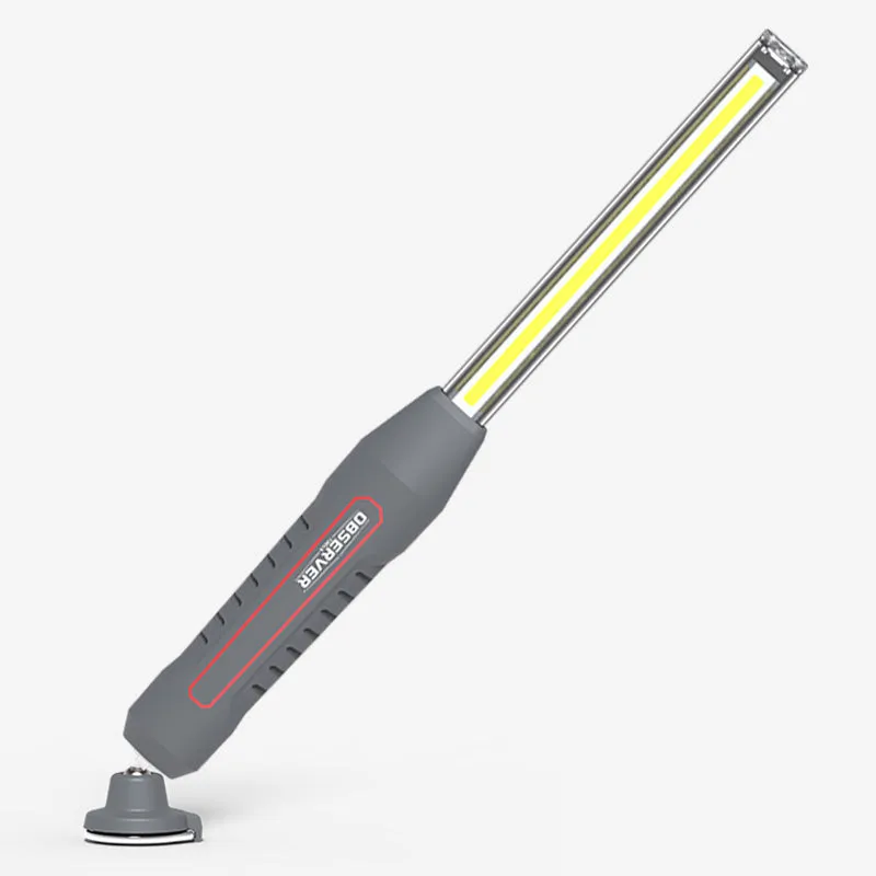900 Lumen Dual-Lamp LED Rechargeable Slim Light with Stepless Dimming and Magnetic-Pivoting Base