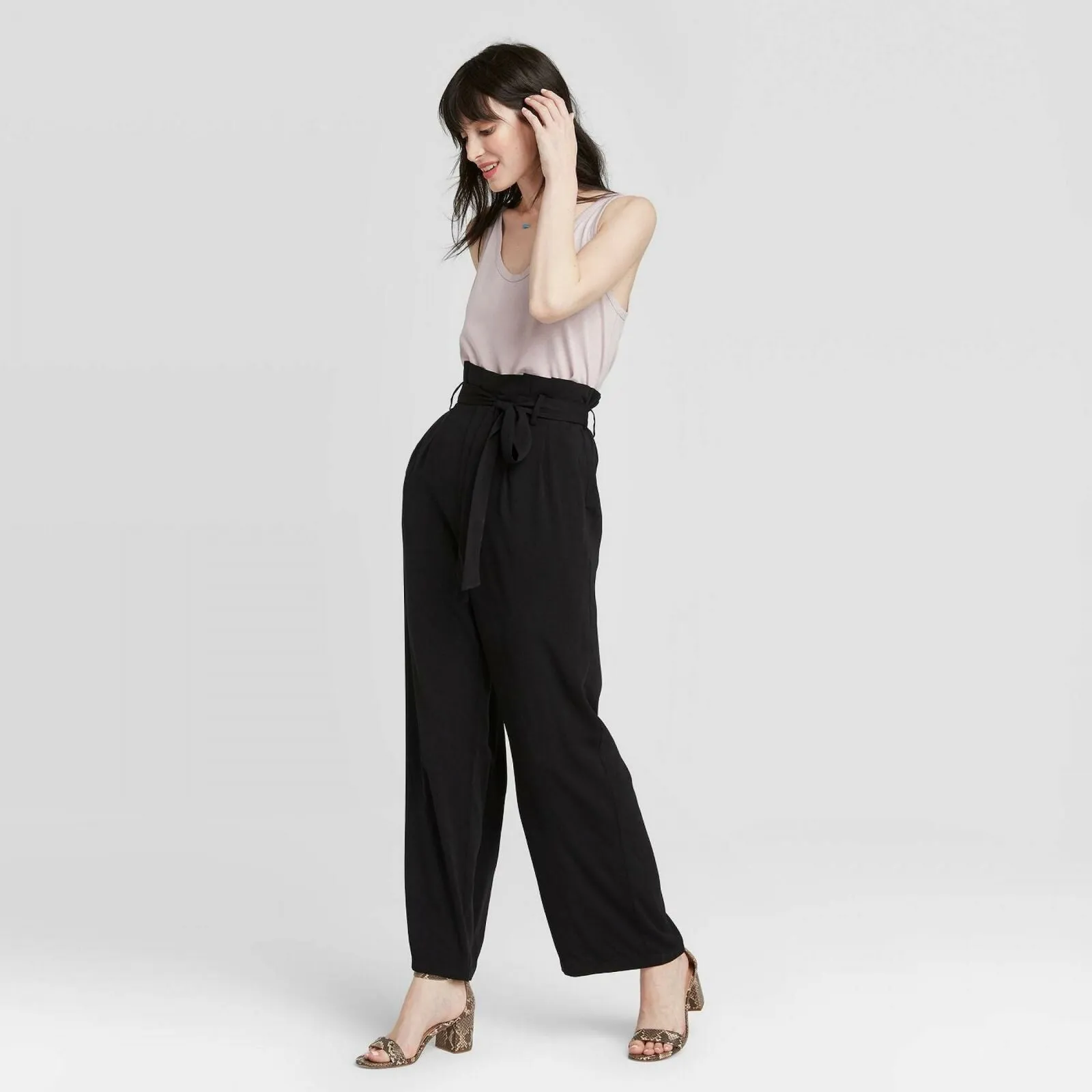 A New Day Women's High Rise Ankle Length Paperbag Pants