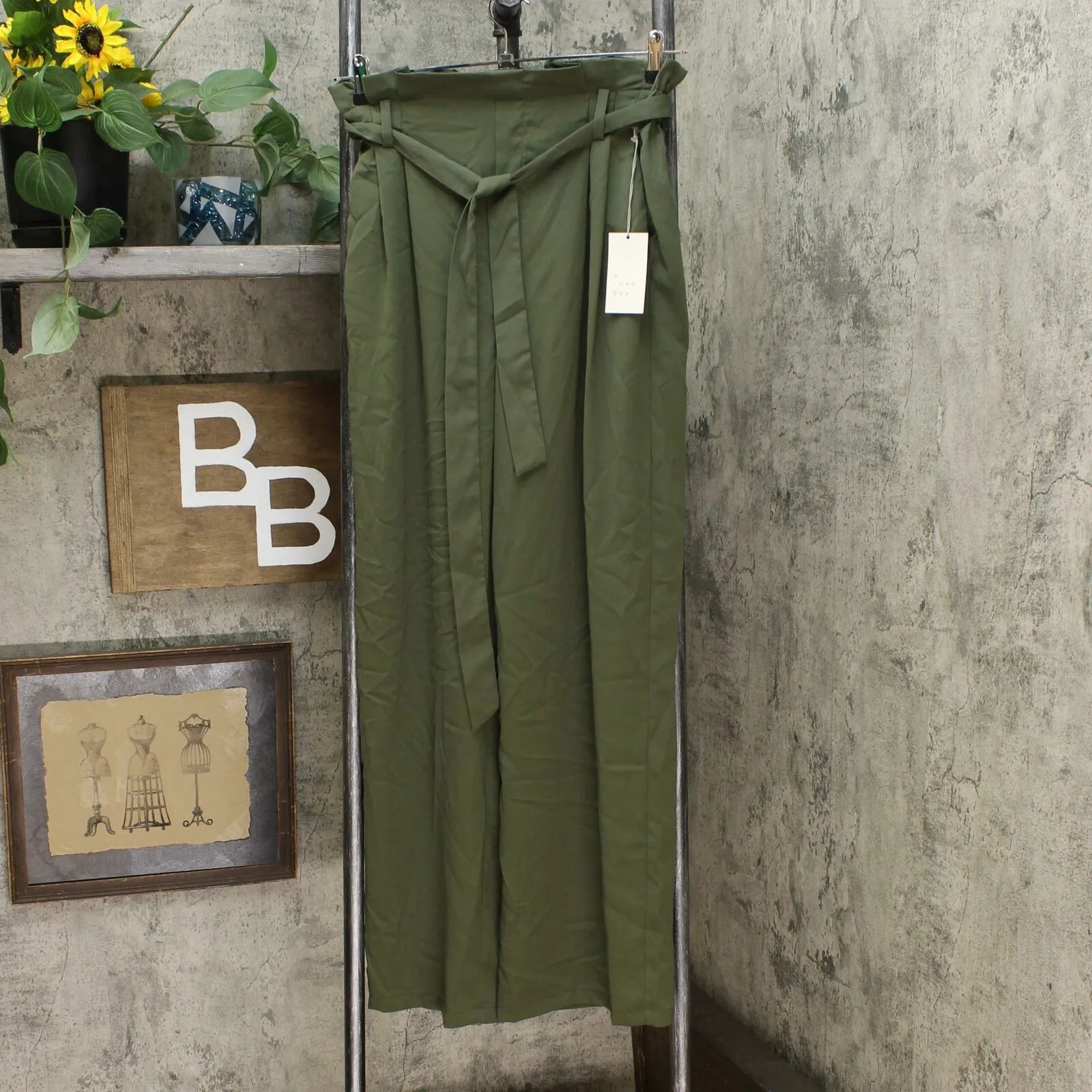 A New Day Women's High Rise Ankle Length Paperbag Pants