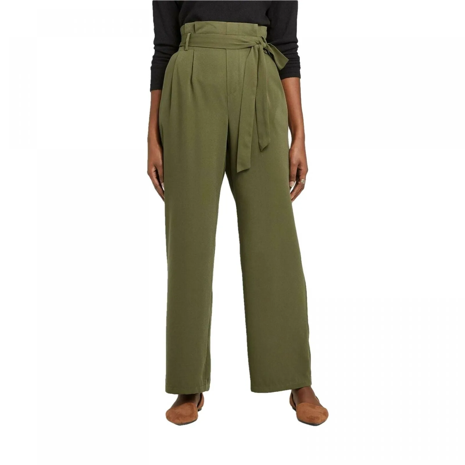 A New Day Women's High Rise Ankle Length Paperbag Pants