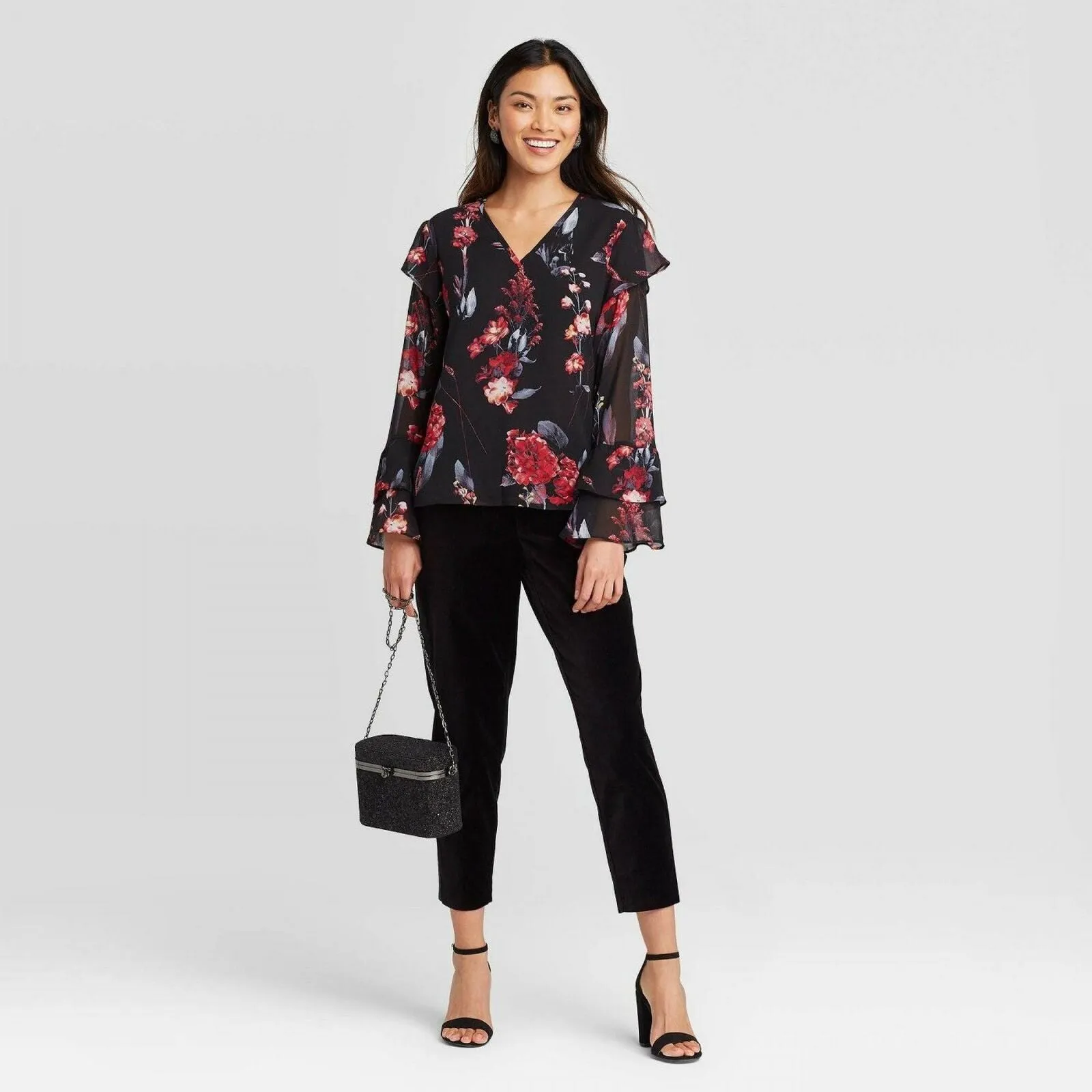A New Day Women's Long-Sleeve Romantic Ruffle Blouse
