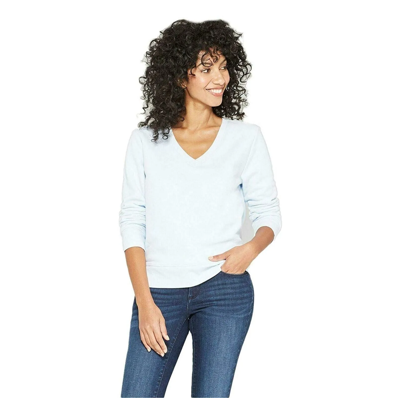 A New Day Women's V-Neck Pullover Sweatshirt Top
