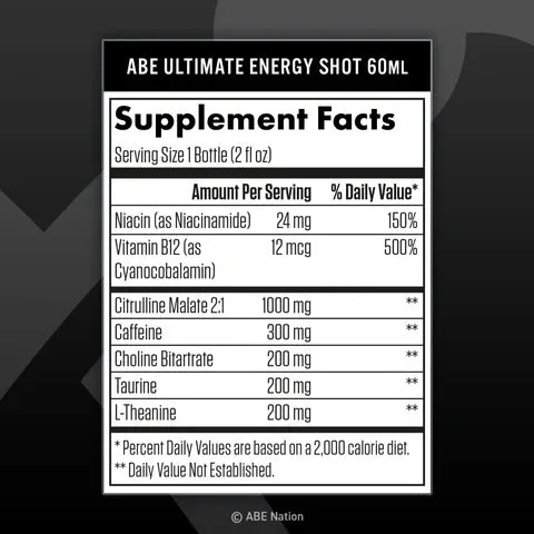 ABE ULTIMATE ENERGY SHOTS - 12 PACK