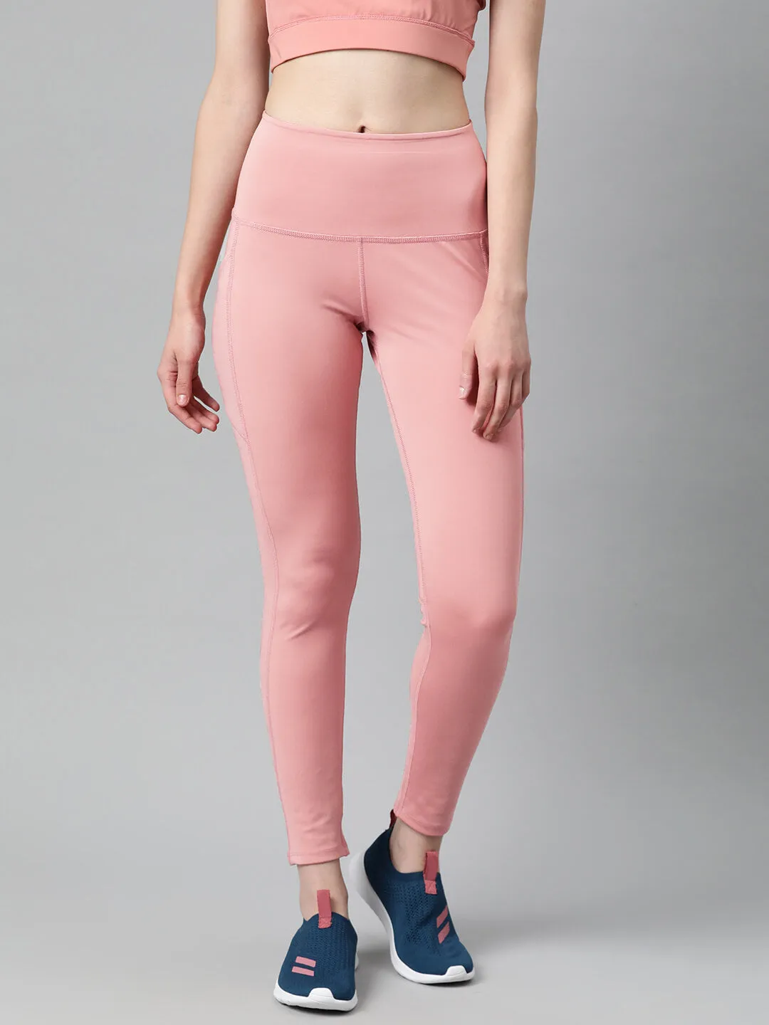 Alcis Women Solid Knitted Running Tights