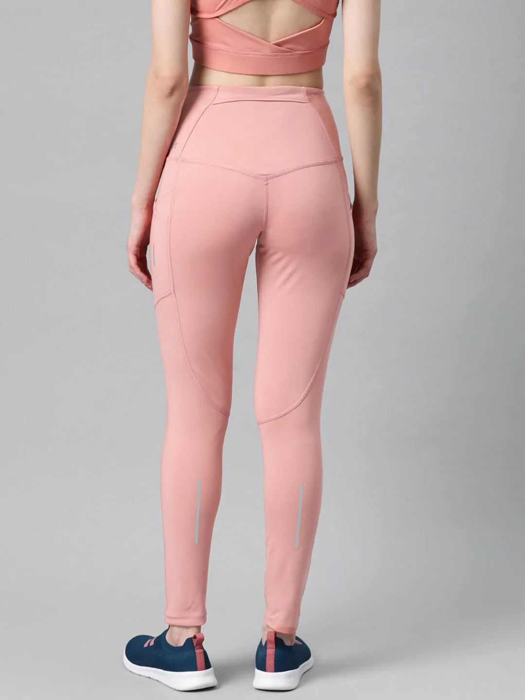 Alcis Women Solid Knitted Running Tights