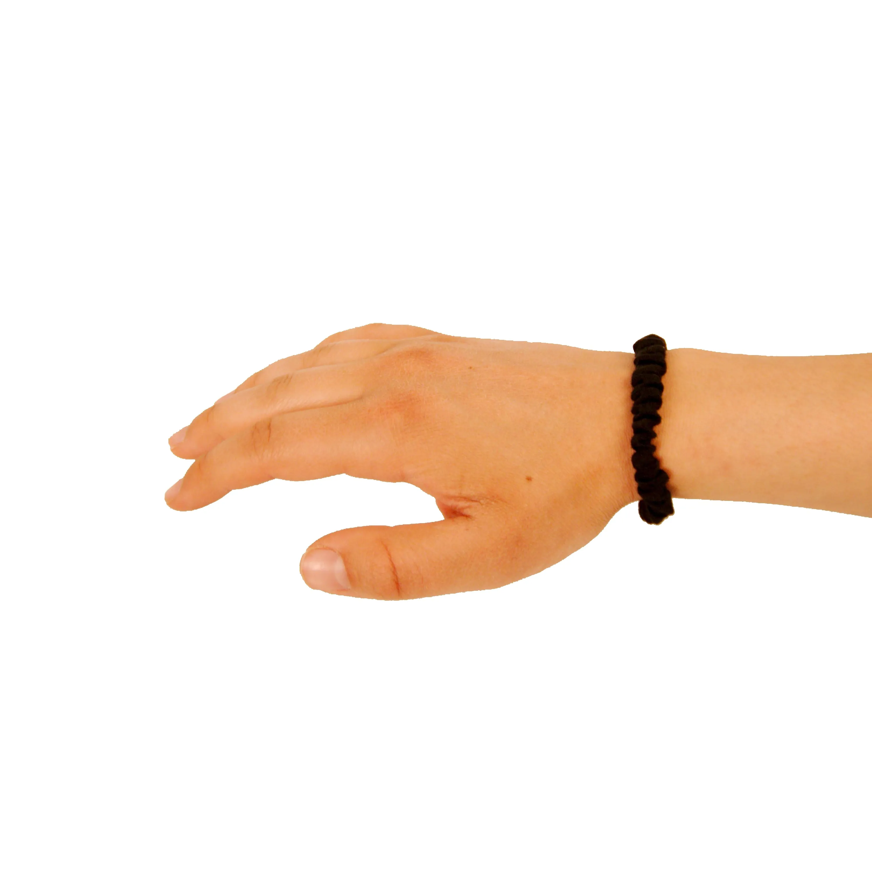 Amelia Beauty, Black Skinny Jersey Scrunchies, 2.125in Diameter, Gentle on Hair, Strong Hold, No Snag, No Dents or Creases. 12 Pack