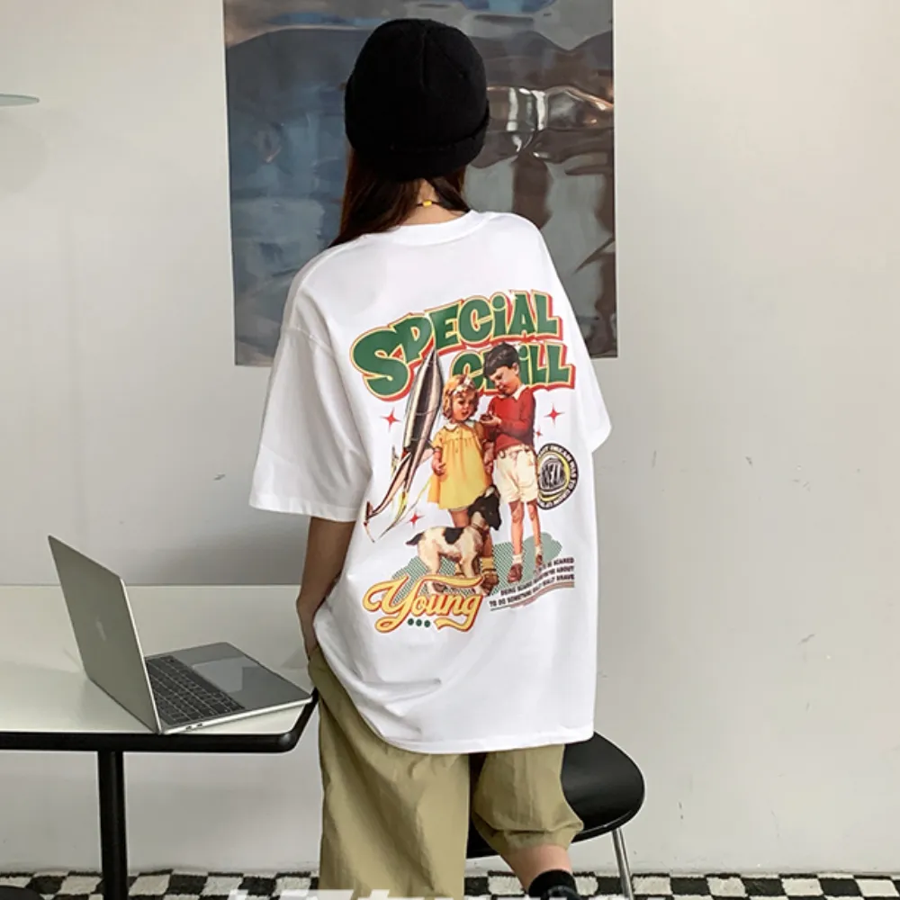 American Vintage Oversize Print T-shirt