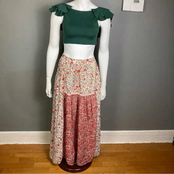Anthropologie Ranna Gill skirt XS maxi prairie boho crochet floral western