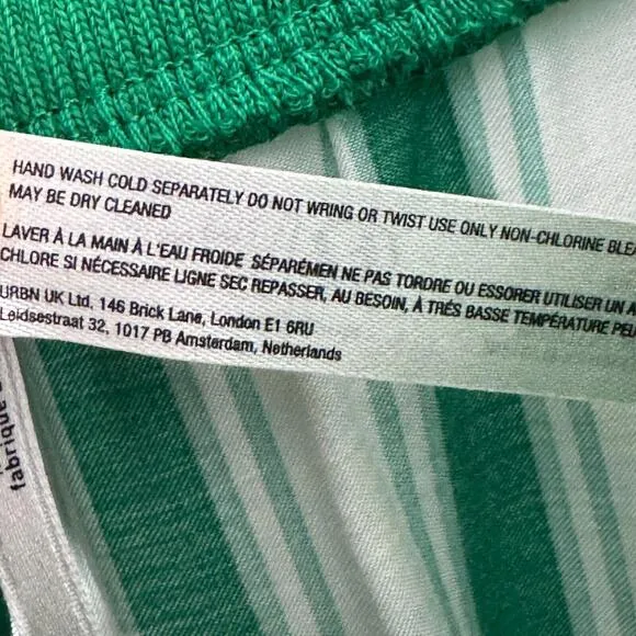 Anthropologie Women’s Size Medium Green Stripe Lightweight Bermuda Boxer Shorts