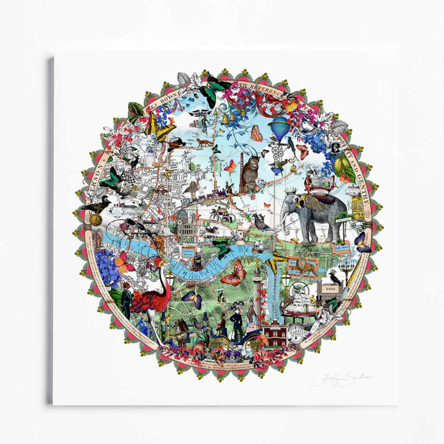 Austur Elephant London - Art Print