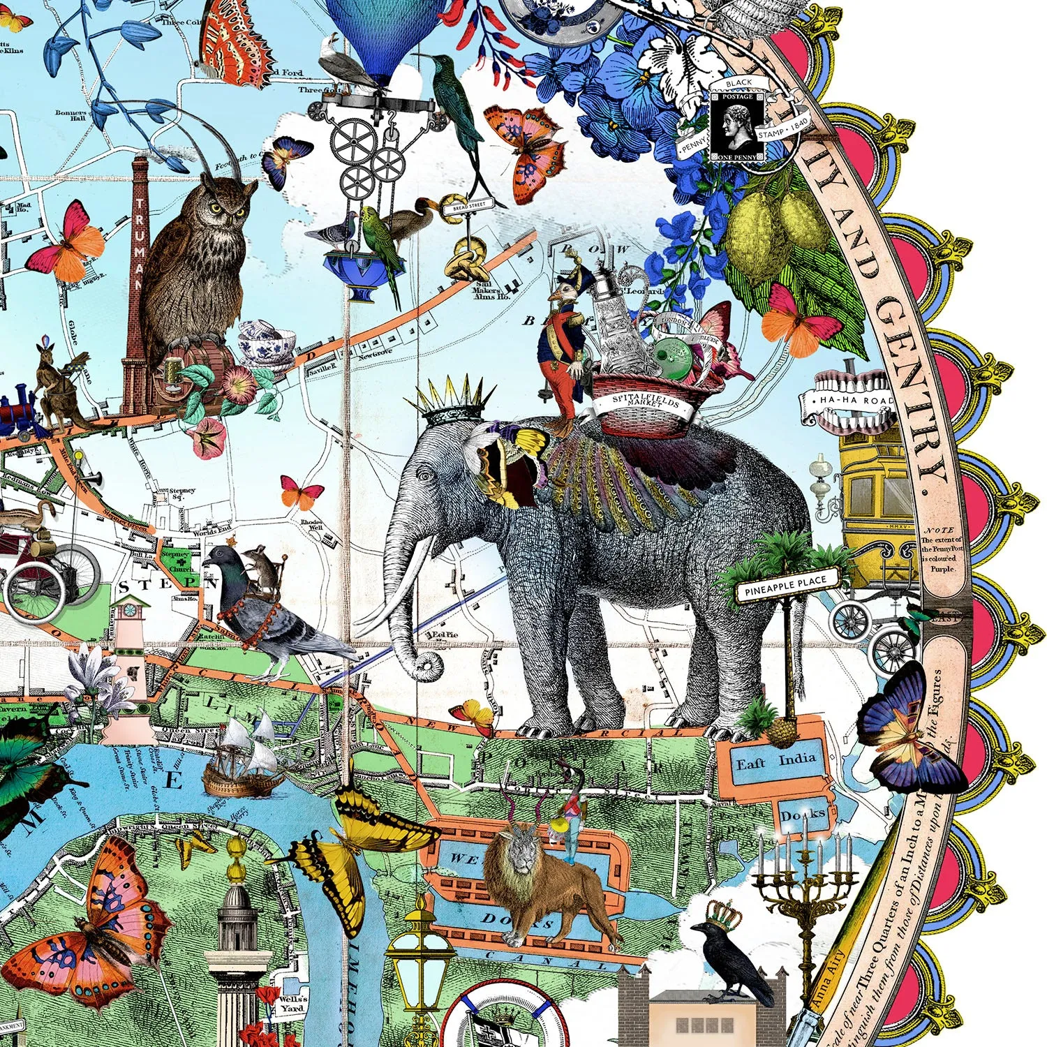 Austur Elephant London - Art Print