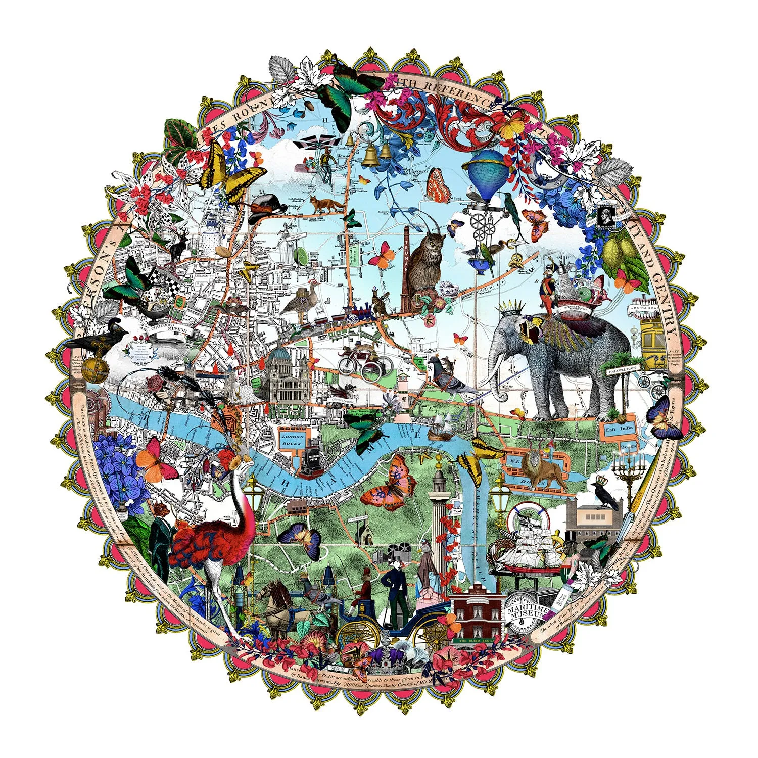 Austur Elephant London - Art Print
