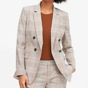 Banana Republic Slim Double Breasted Linen Blazer Sz 0