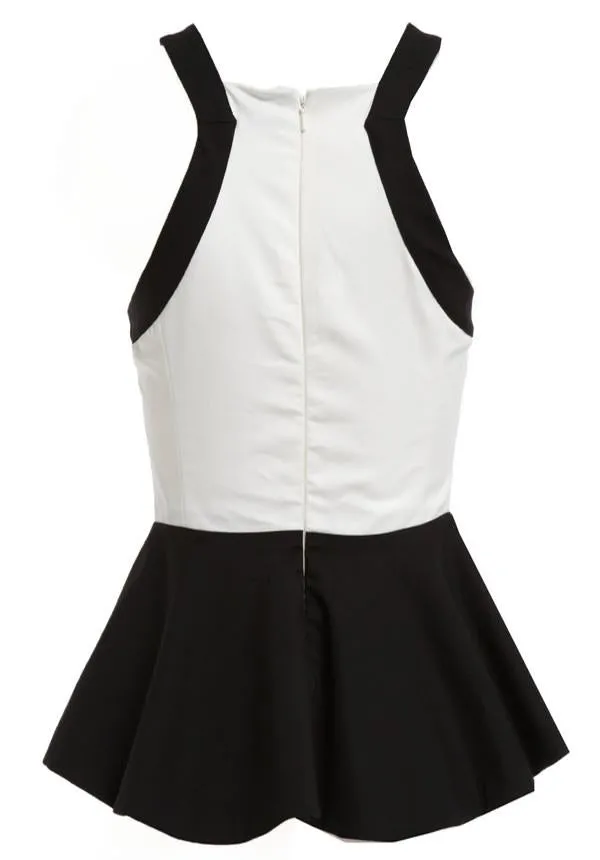 Bardot Colorblock Peplum Top