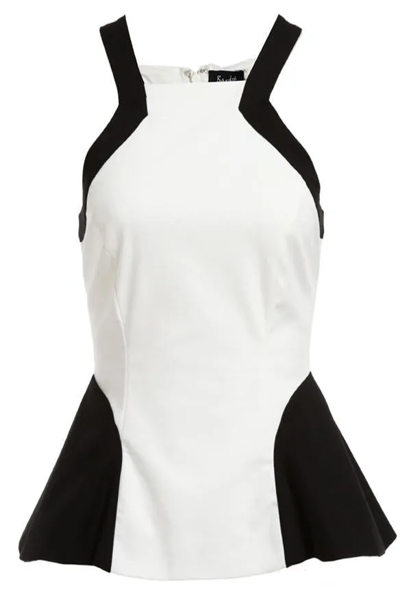 Bardot Colorblock Peplum Top