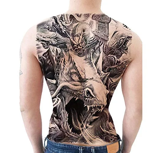 Black and White Fire Dragons - temporary waterproof and durable