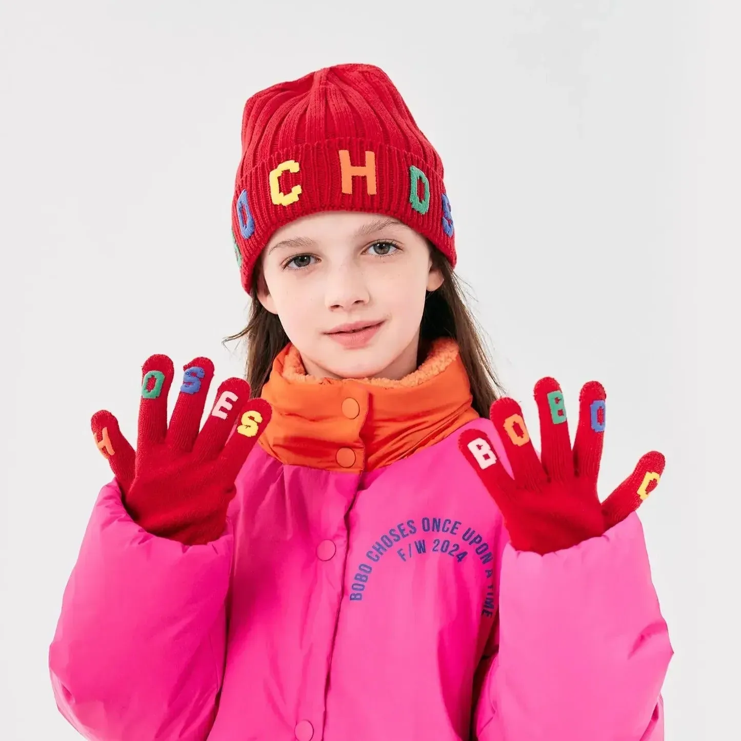 Bobo Choses Knitted Gloves (Red)