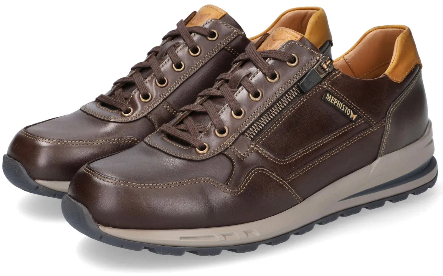 'Bradley' men's lace-up sneaker - brown mix