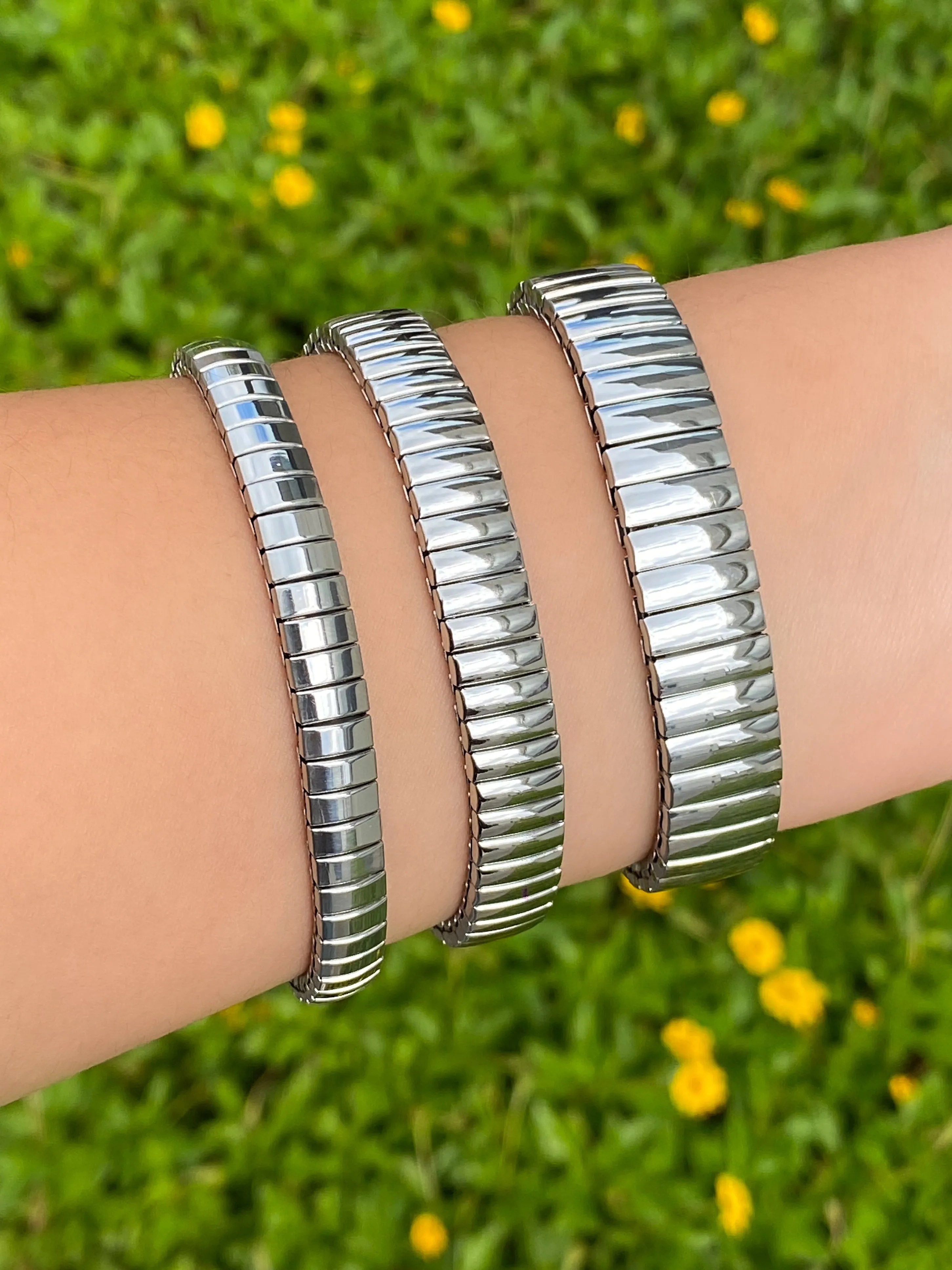 Brazalete Flexible Eslabones Rectangulares