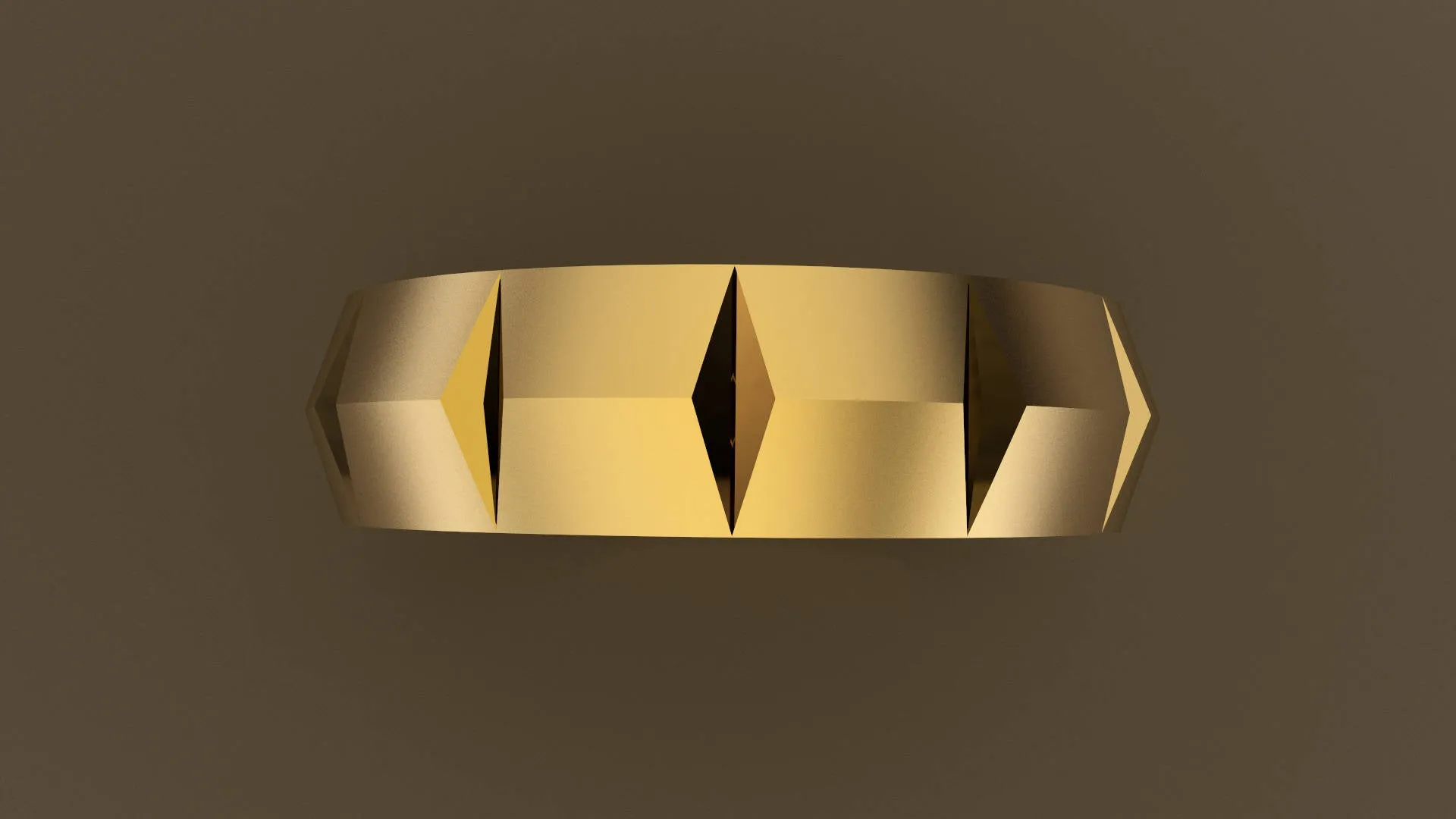 Brushed Yellow Gold 6mm Knife Edge Segmented Wedding Band