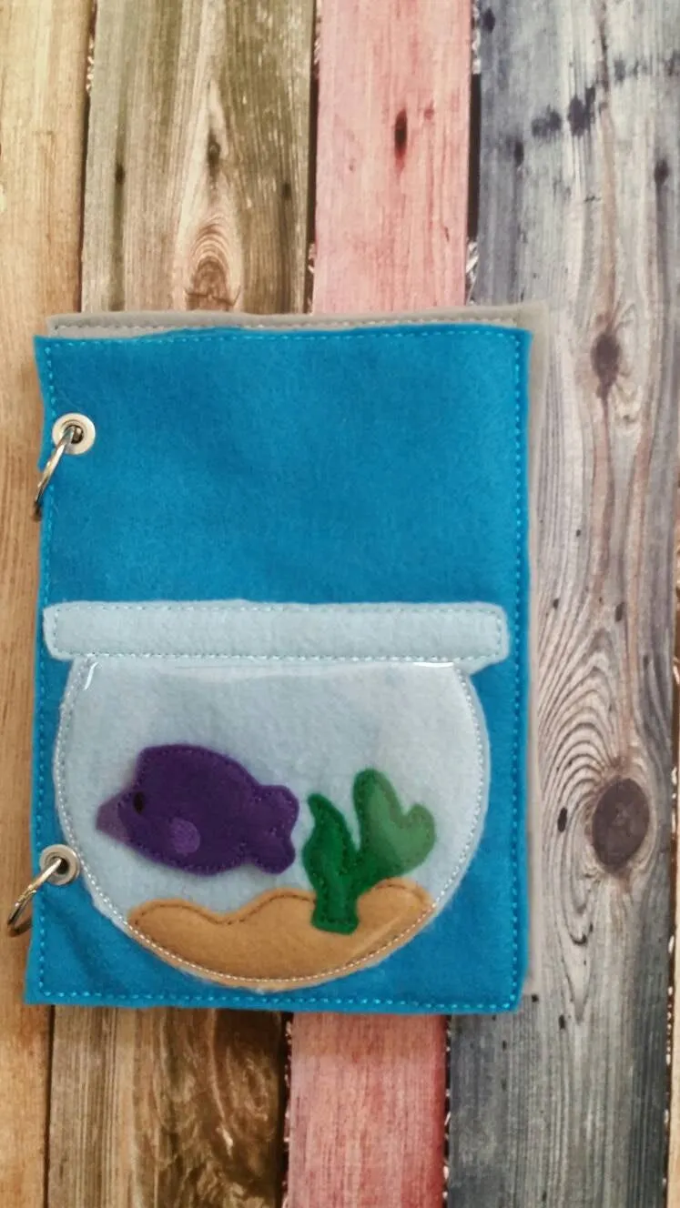 Build Your Own Felt Quiet Book..  Page by Page...Fish Bowl Activity Page.. Fish, Coral, Starfish, and Sea Horse Included