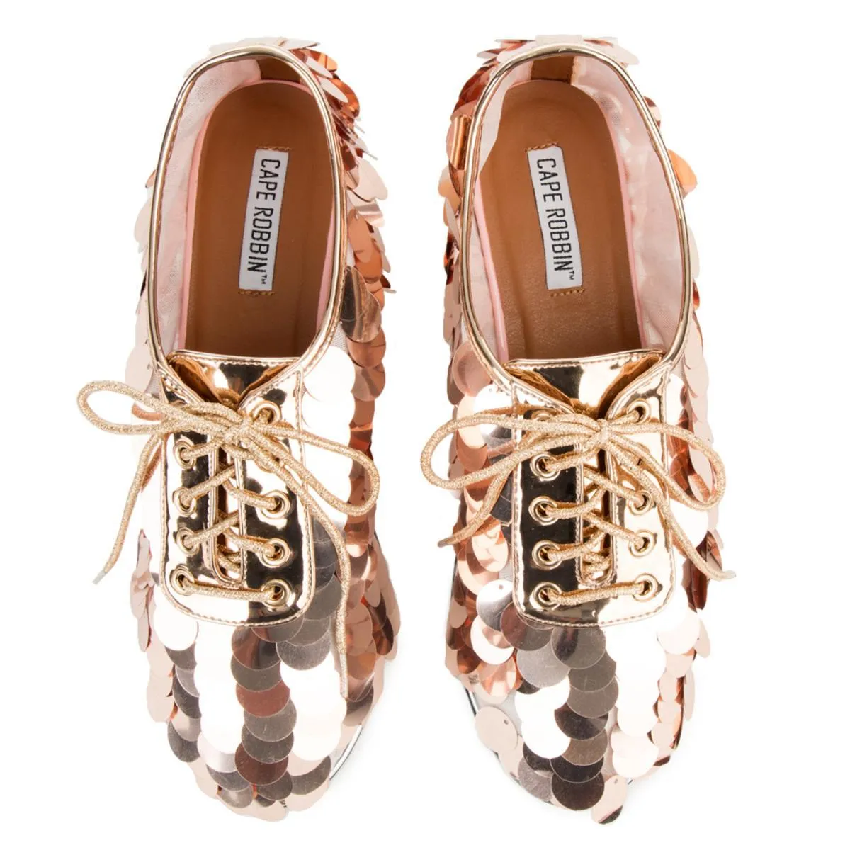 Cape Robbin Michonne-1 Rose Gold Oxfords rose gold