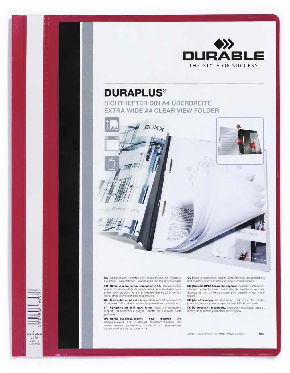 Cartellina ad Aghi Duraplus® Durable Rosso
