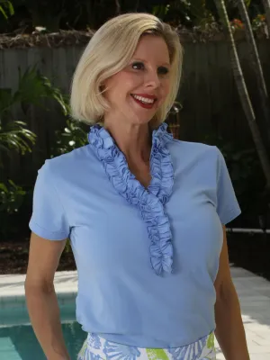 Charlie Ruffle Short Sleeve Top Peri