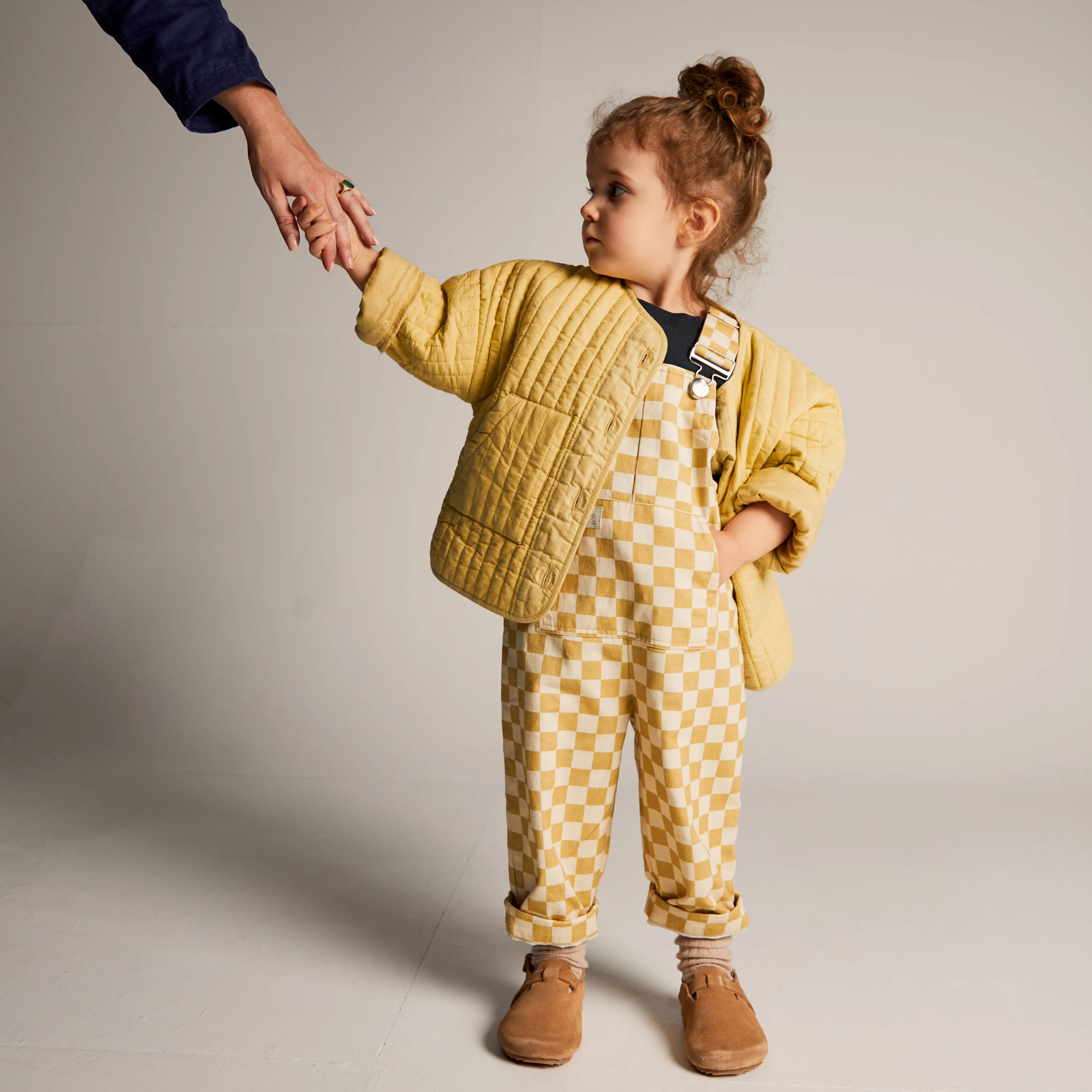 Checkerboard 90s Dungarees (Ochre)