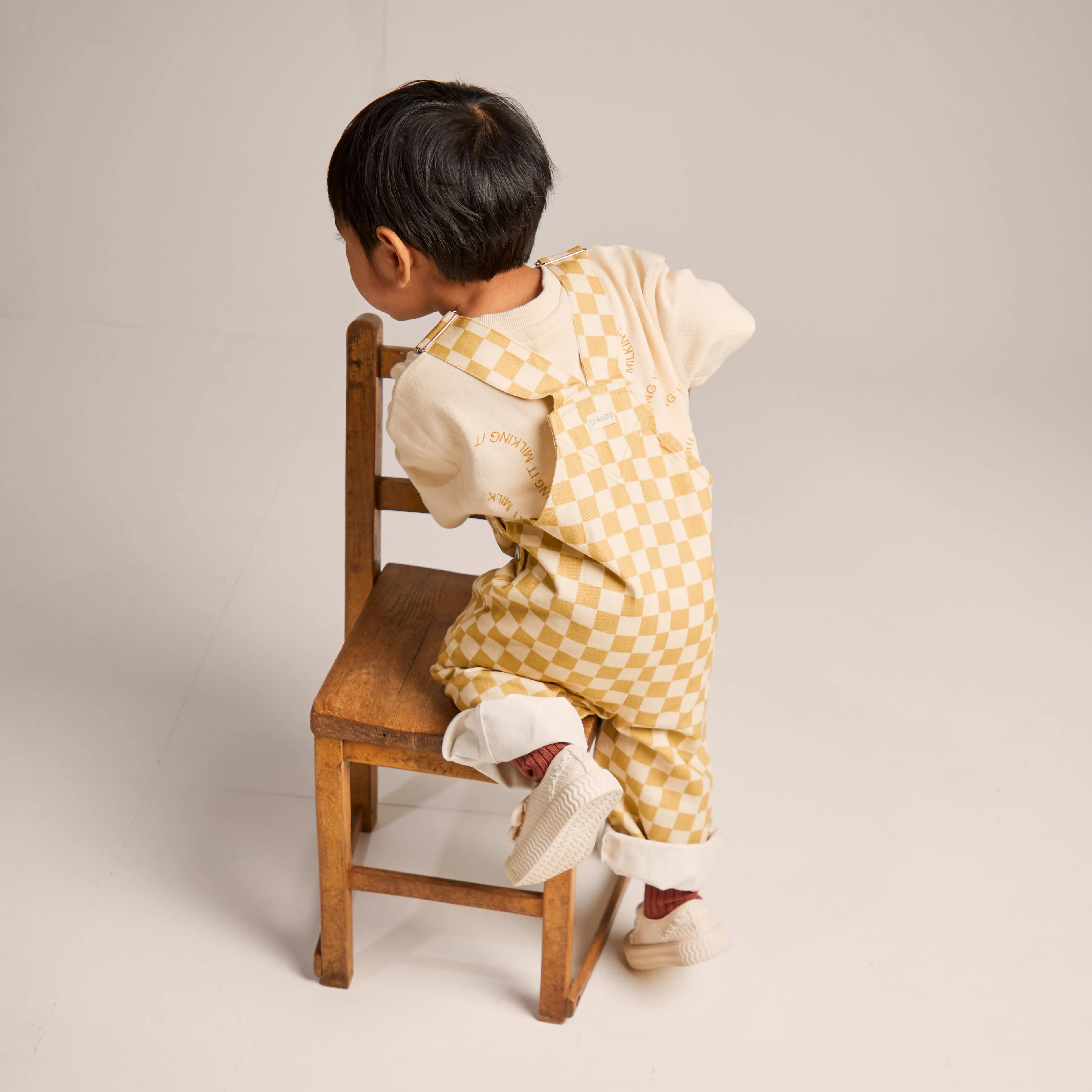 Checkerboard 90s Dungarees (Ochre)