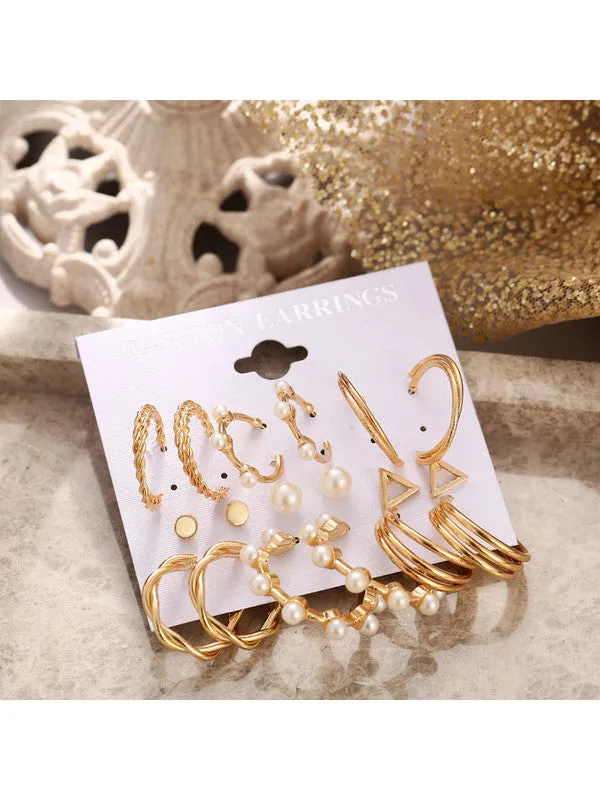 Combo of 15 Pair Hoop and Stud Earrings