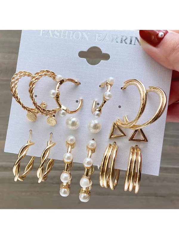 Combo of 15 Pair Hoop and Stud Earrings