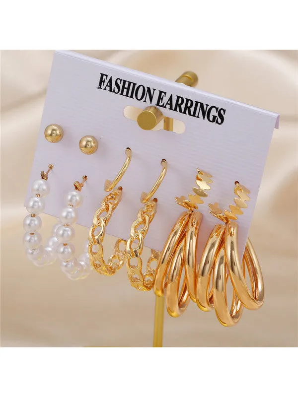 Combo of 15 Pair Hoop and Stud Earrings