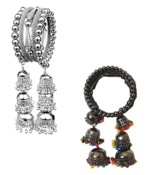 Combo of 2 Bangle Bracelet with Beads Hanging Jhumki