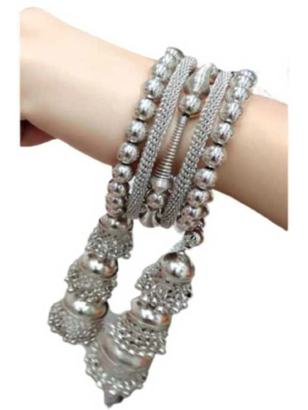 Combo of 2 Bangle Bracelet with Beads Hanging Jhumki