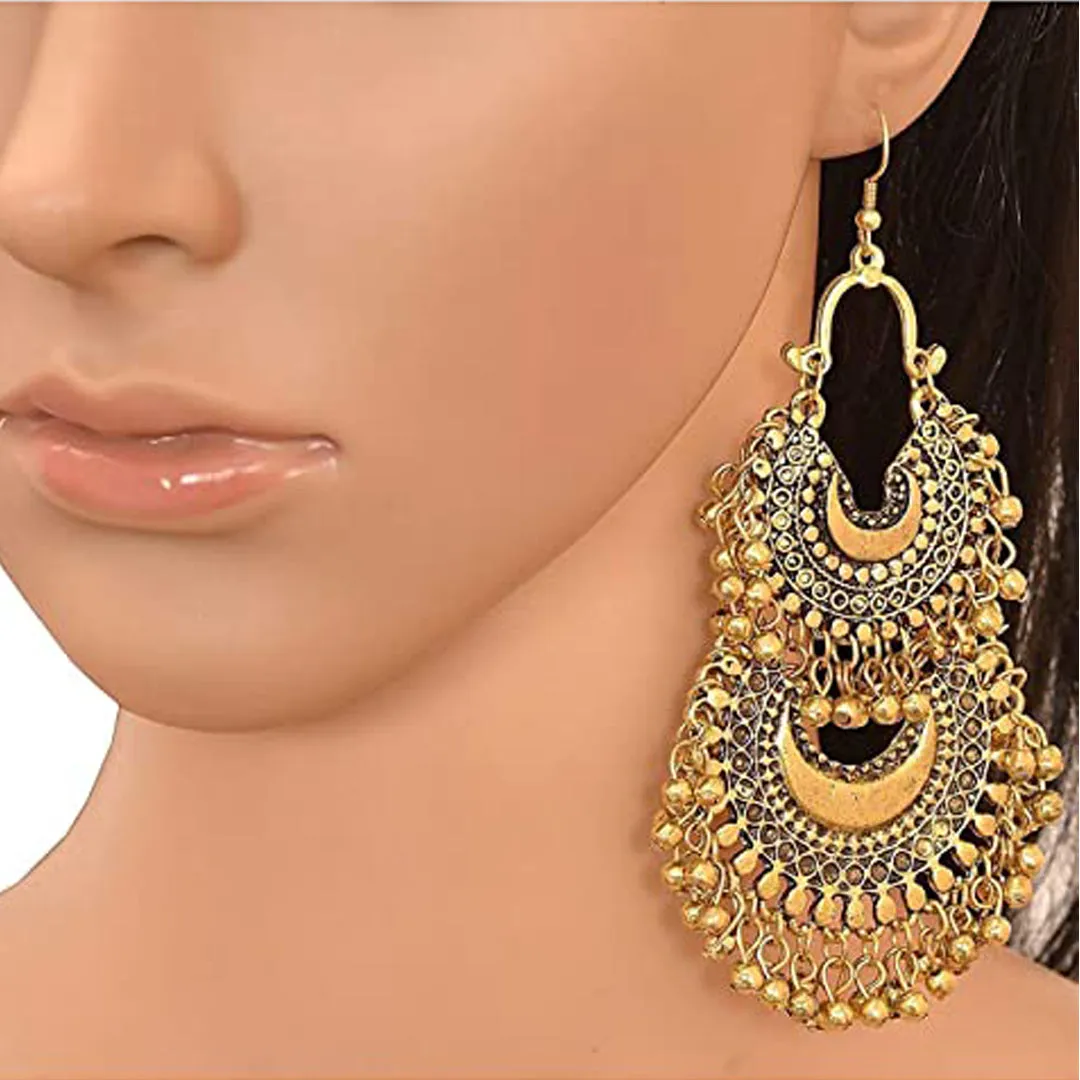 Combo of 2 Layer Chandbali and Mirror Stud Jhumki