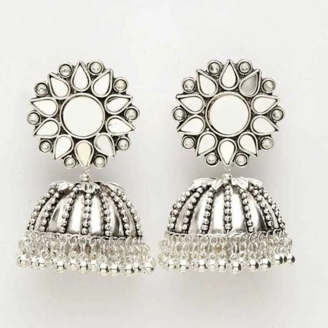 Combo of 2 Layer Chandbali and Mirror Stud Jhumki
