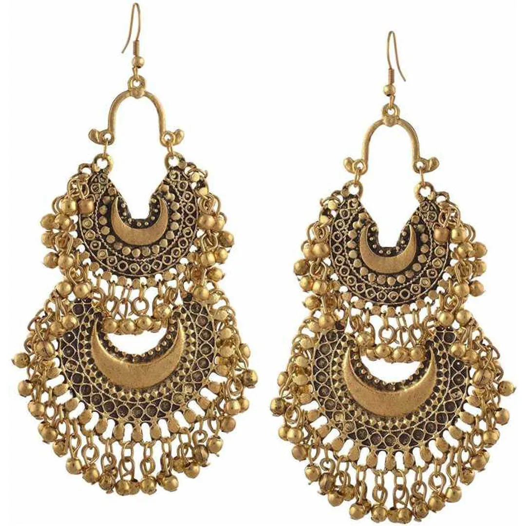Combo of 2 Layer Chandbali and Mirror Stud Jhumki
