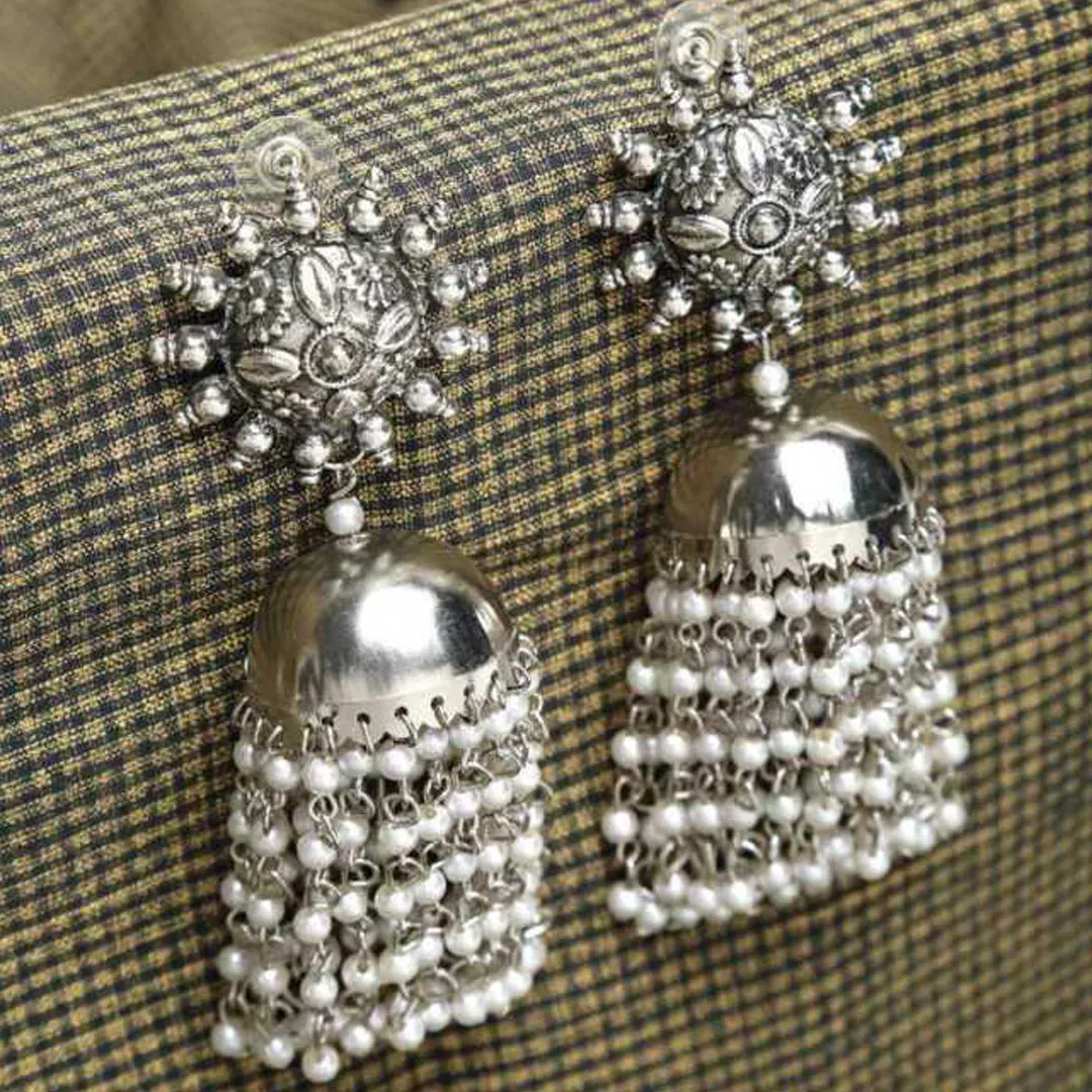 Combo of 2 Multicolor layered Ghungroo and Chain Linked Jhumki
