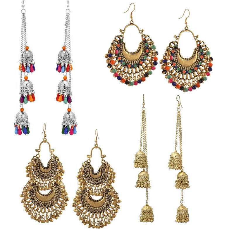 Combo of 4 Classic Layered Beads Jhumki